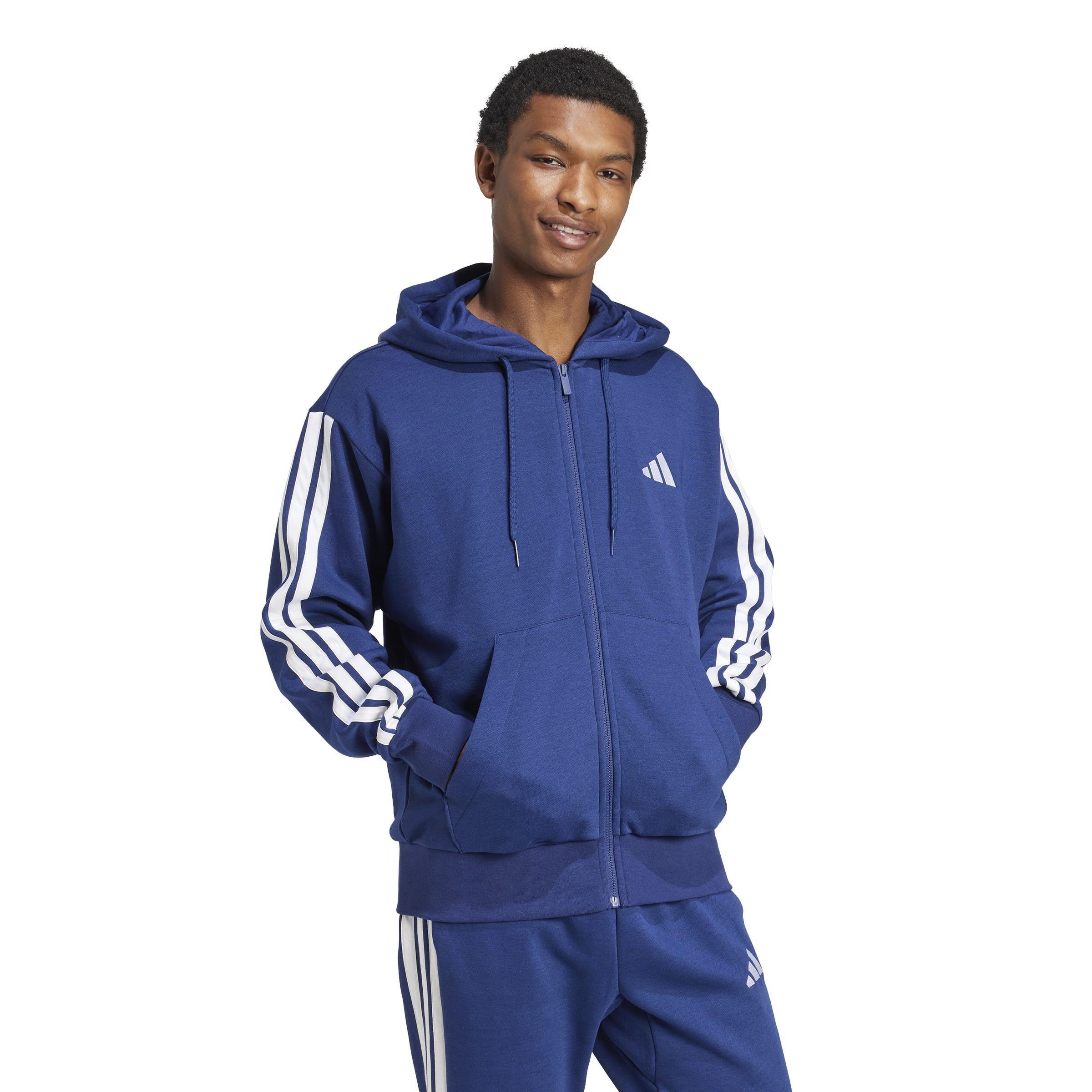 adidas Essentials Fleece 3-Stripes Full-Zip Hoodie Mens