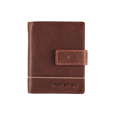 Maverick Rough Gear - Portefeuille - compact RFID - cuir de buffle pleine fleur à tannage végétal - brun
