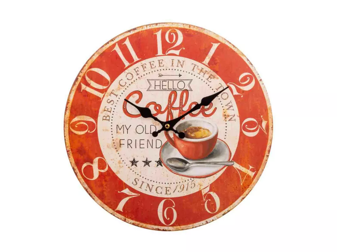Horloge murale en bois marron d34x2h