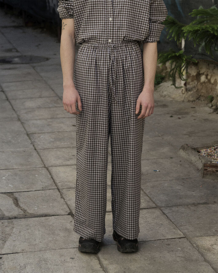 BASERANGE LIMBER PANTS Brown grey flannel