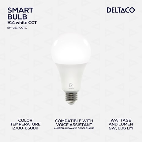 Deltaco Smart LED-pære E27 - hvid
