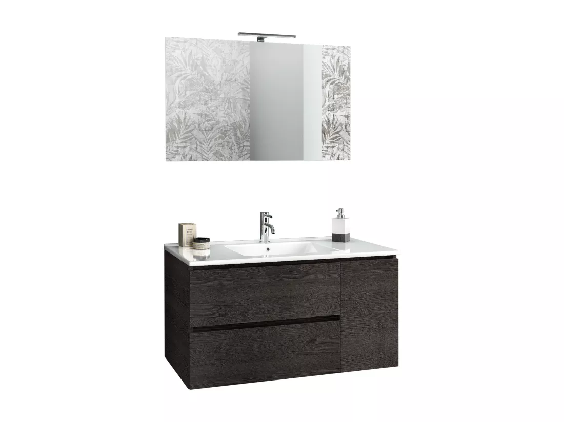 Ensemble salle de bain 4 pièces NETTUNO brun foncé