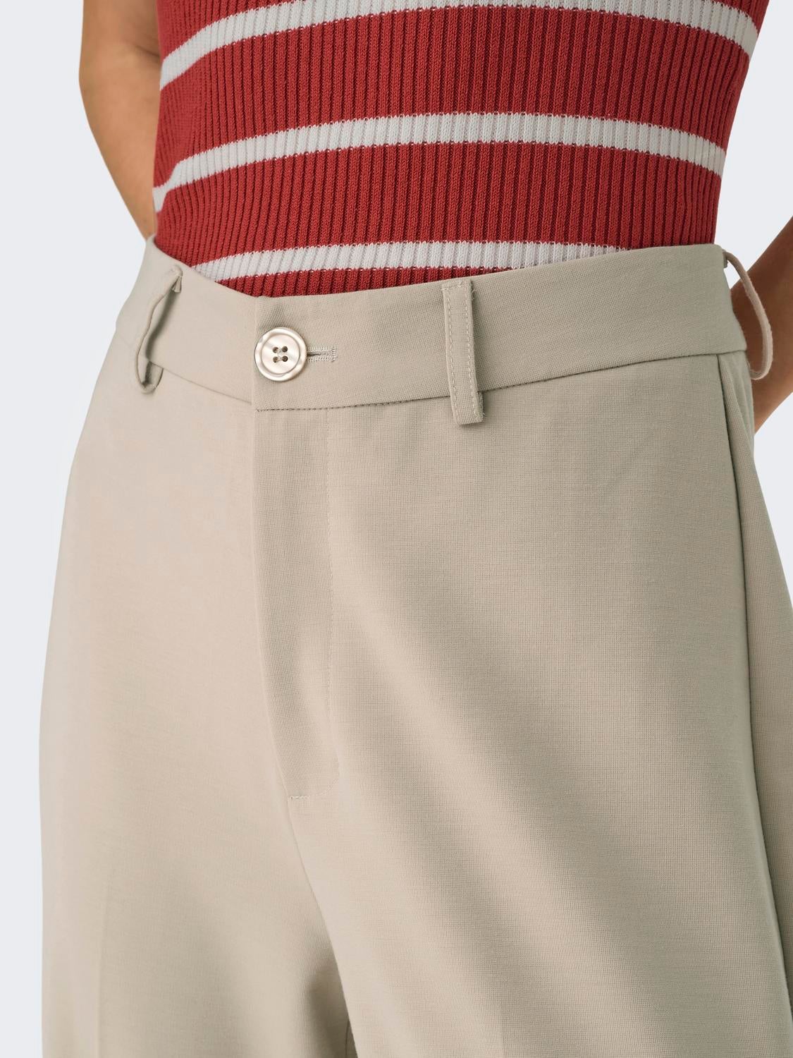 ONLPEACH Hohe Taille Weiter Beinschnitt Hose mit weitem Beinschnitt Simply Taupe