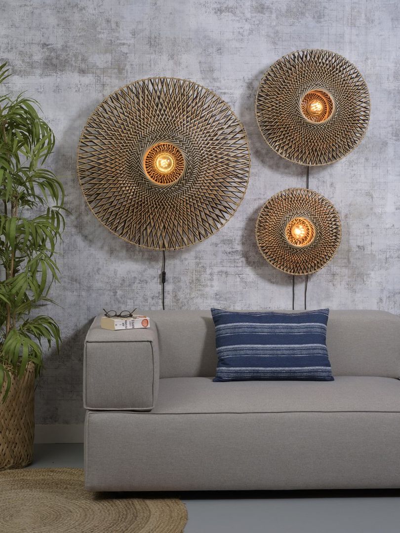 Good&Mojo Bali Wandlamp Naturel, Zwart