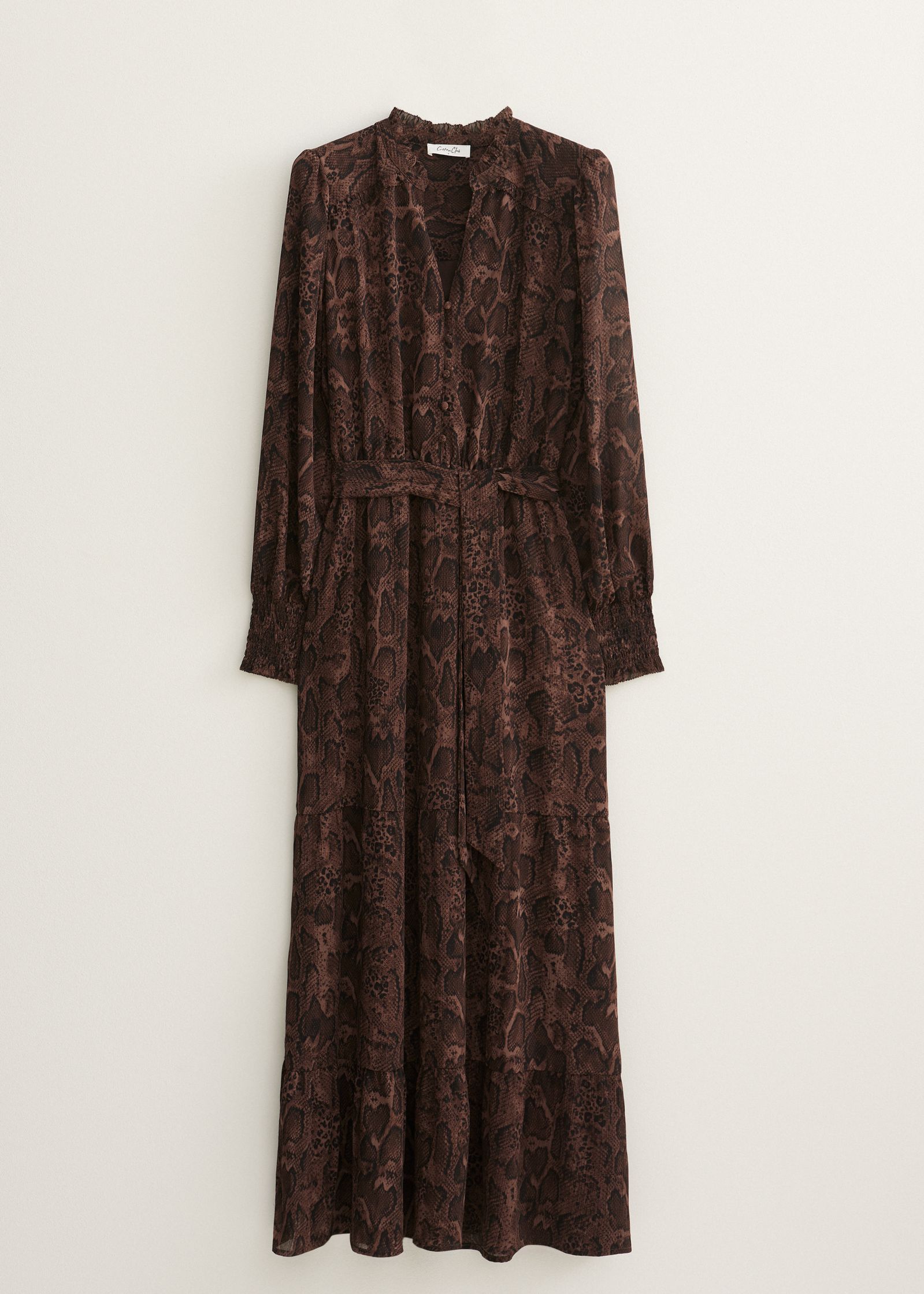 Maxi jurk met slangenprint