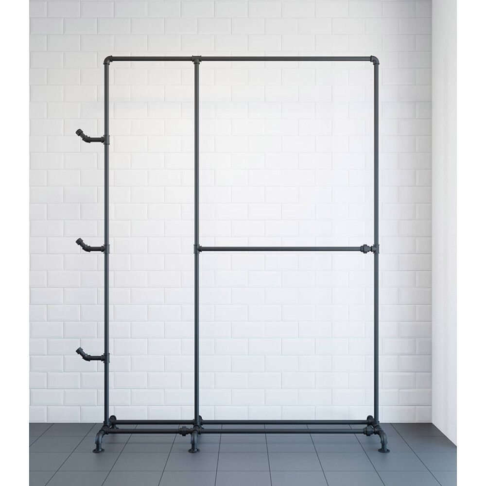KLESSTATIV BDA.LIVING MED SKOHYLLE 152X42X212CM SVART