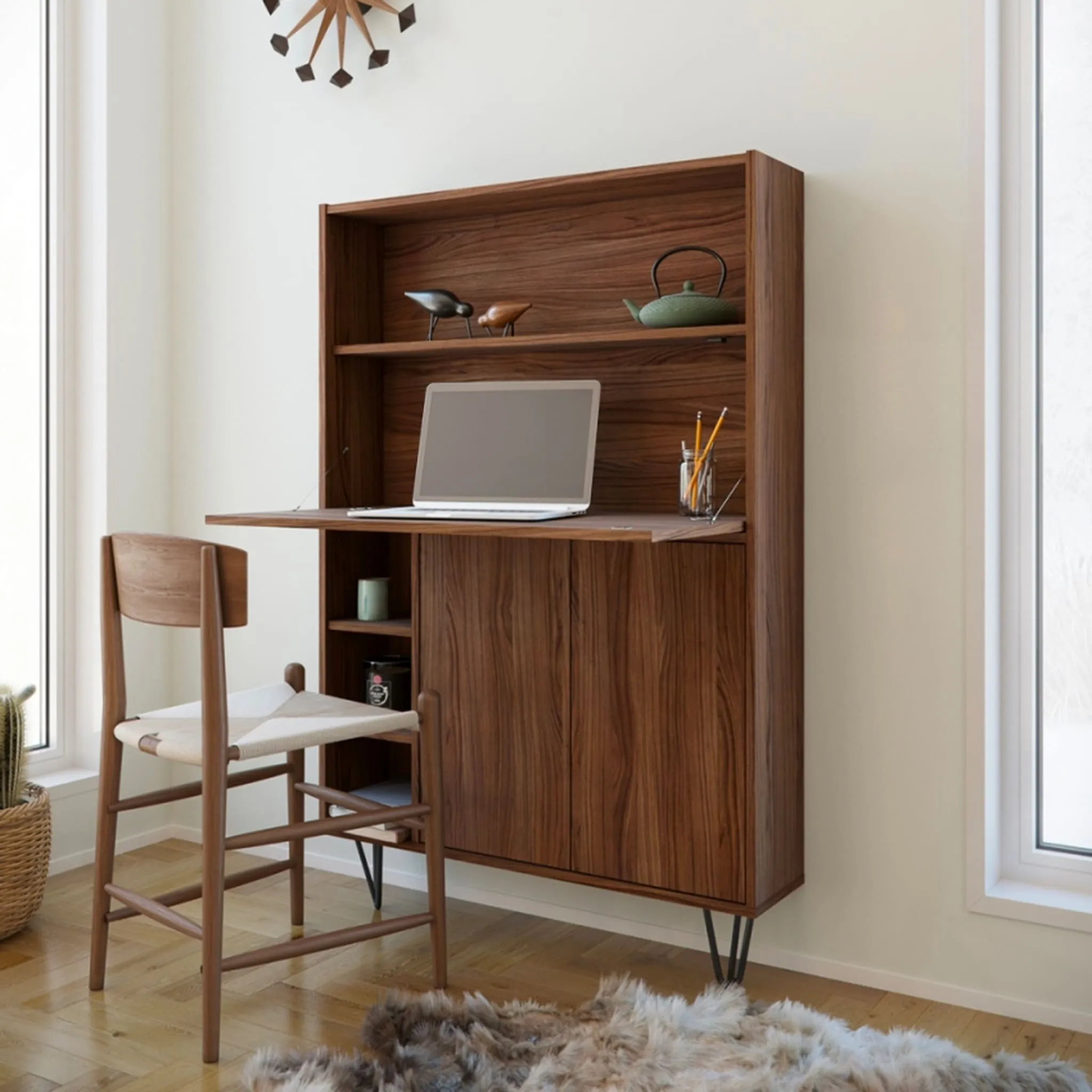 Nexera Bureau Mural Slim - Noyer