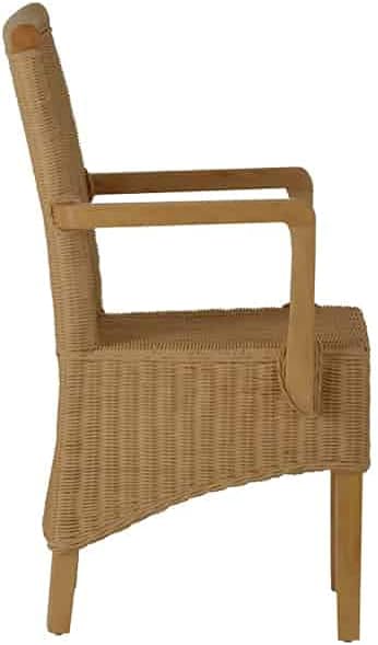 Armlehnstuhl Rattan 53x98x57 cm Modern Massivholz Mahagoni Natur