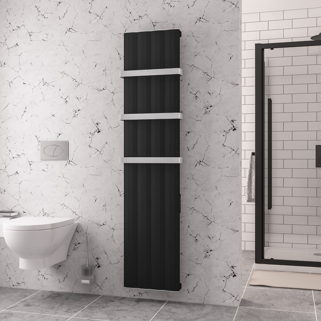 Eastbrook Derwent elektrische paneelradiator 40x180cm 800W zwart mat