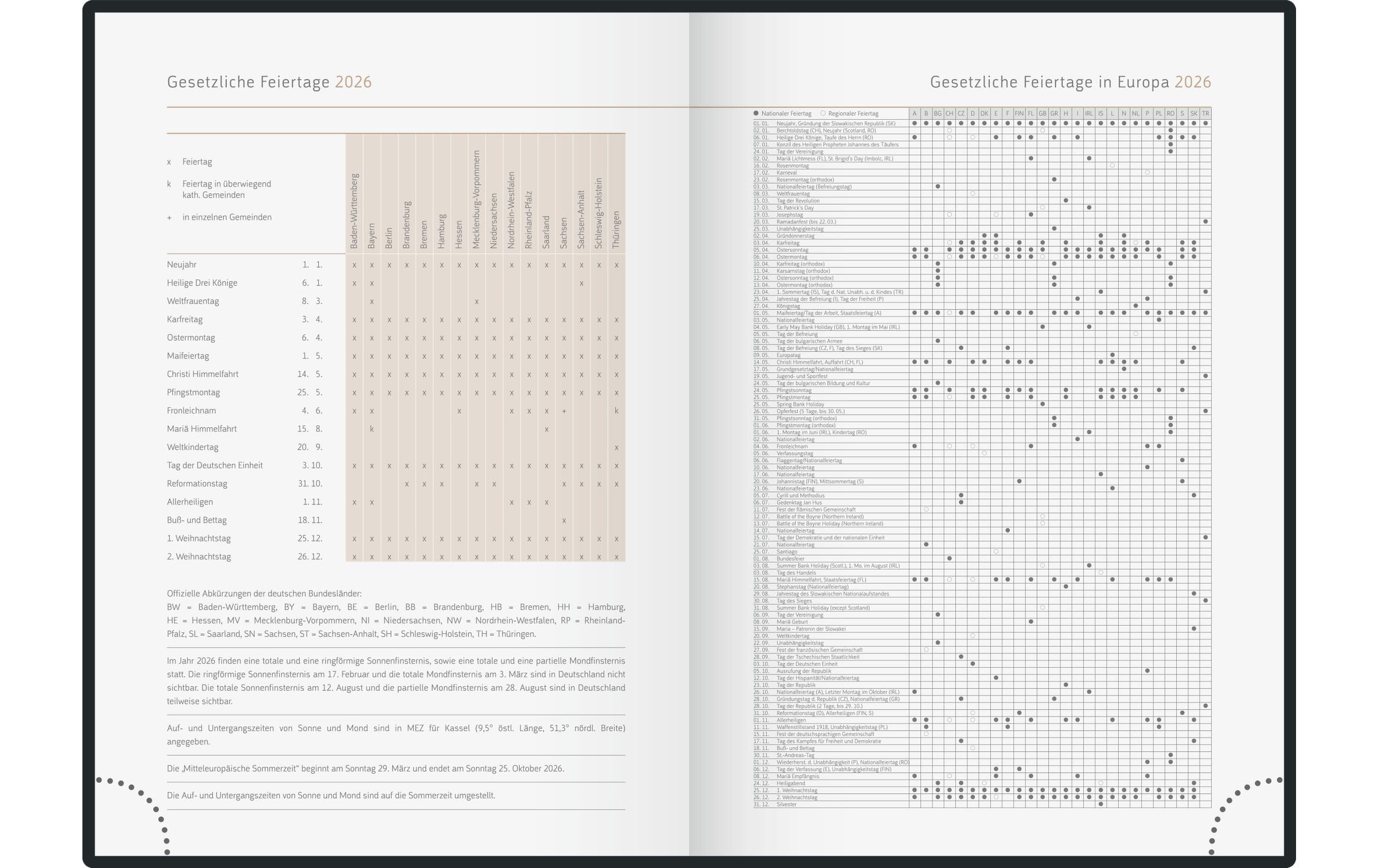 Tagesagenda Design Line Monstera 2026Buchkalender