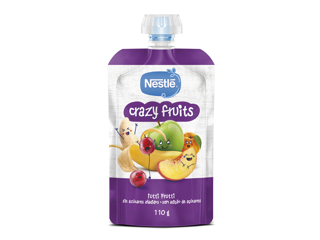 SAQUETA FRUTA NESTLÉ CRAZY FRUITS TUTTI FRUTTI 110G