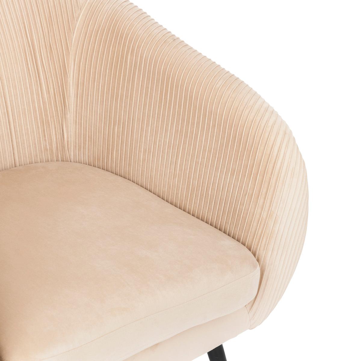 FAUTEUIL VELOURS SOLARO BEIGE