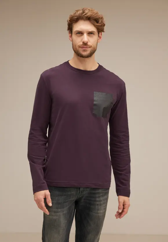 Langarmshirt mit Print - ink red
