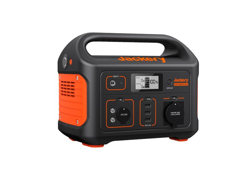 Jackery Power Station Explorer 500 518 Wh Mobiler Stromspeicher und Stromgenerator mit 230 V Schuko Steckdose, Solar Generator