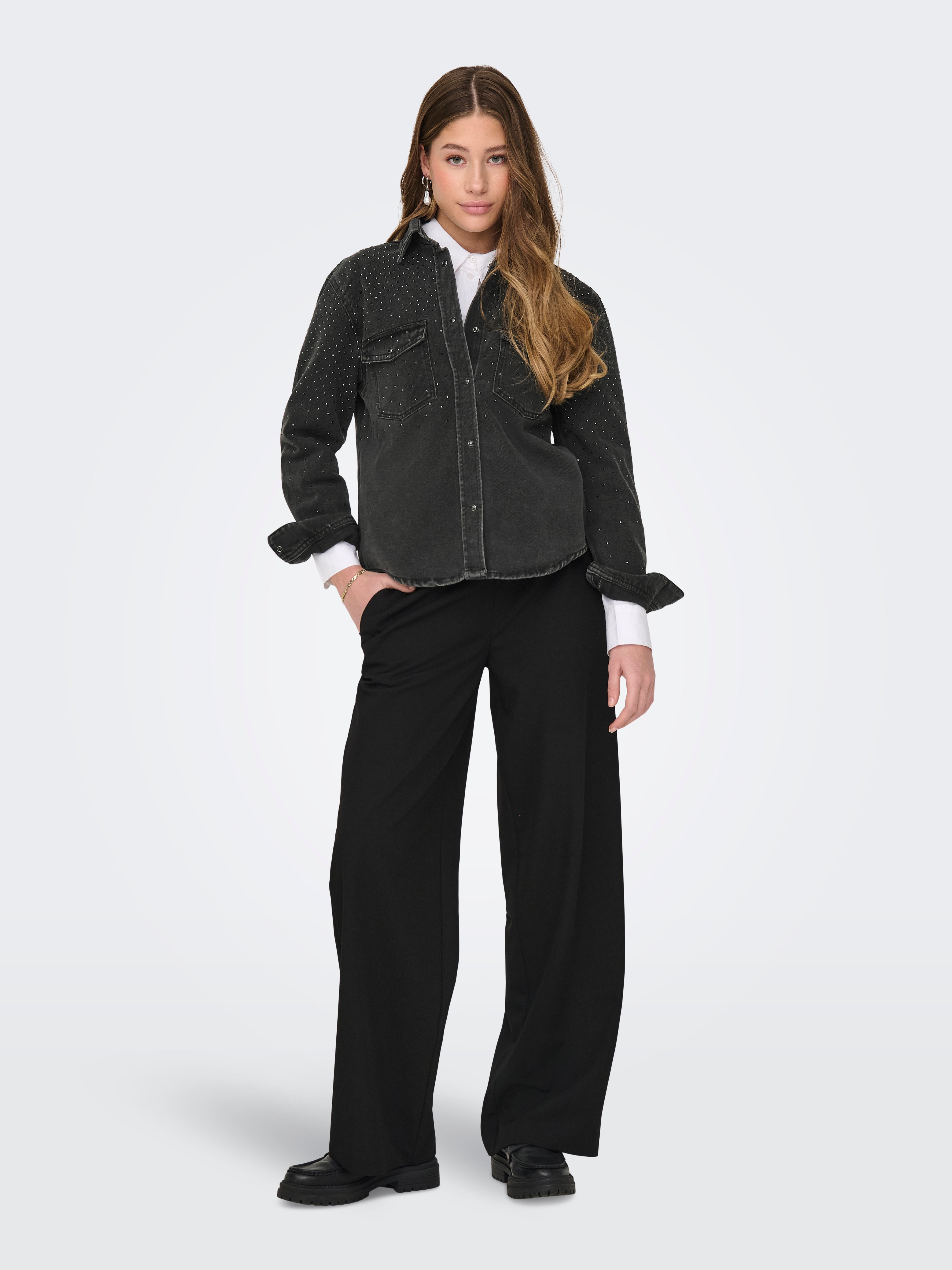 JDYSTINE Jeanshemd Black Denim