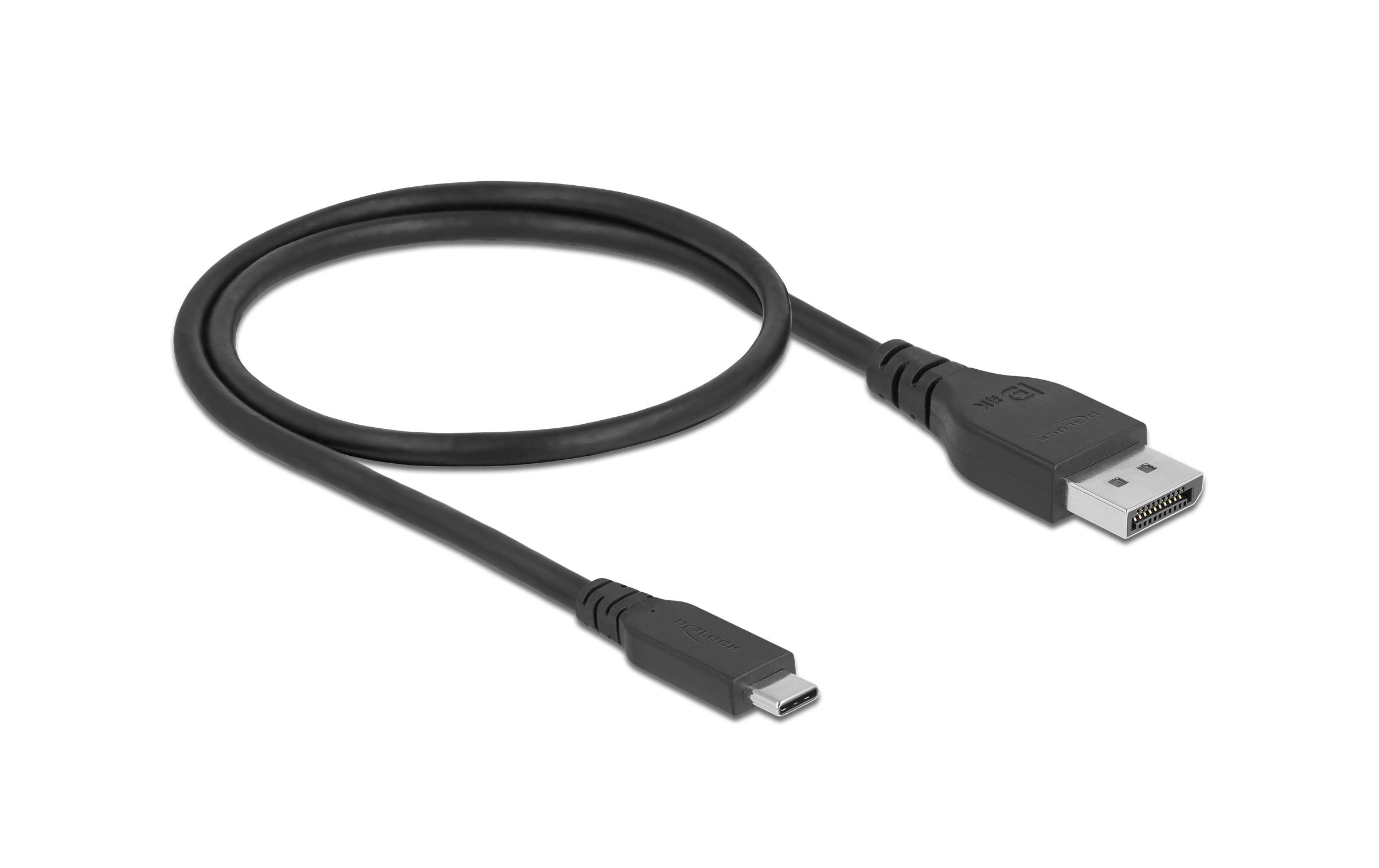 Kabel Bidirectional, 8K 60Hz USB Type-C - DisplayPort, 0.5 mDelock Bidirektionales USB Type-C zu DisplayPort Kabel (DP Alt Mode) 8K 60 Hz 0.5 m DP 8K zertifiziert