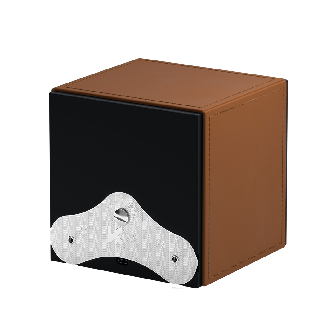 SwissKubik Masterbox Leder Cognac - 1 Uhr