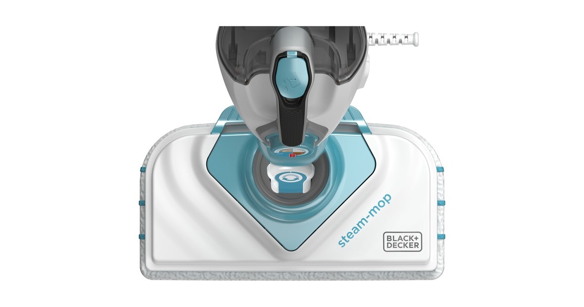 BLACK+DECKERBHSM1610DSM 1600W Steam-mop met SteaMitt, deltavoet en 15 accessoires stoomreiniger  (Wit/blauwgrijs)