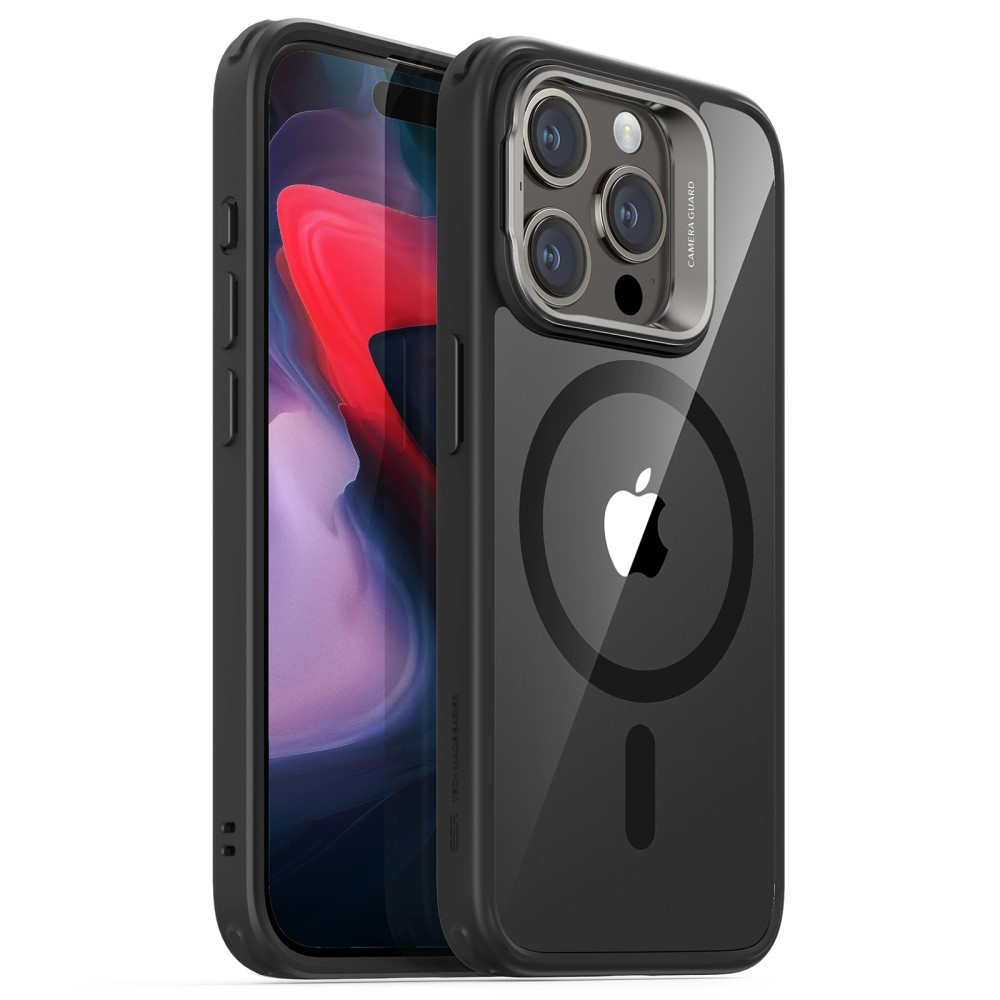 iPhone 16 Pro Max Magnetic Series MagSafe Hülle   Kamera Kickstand - Schwarz / Transparent