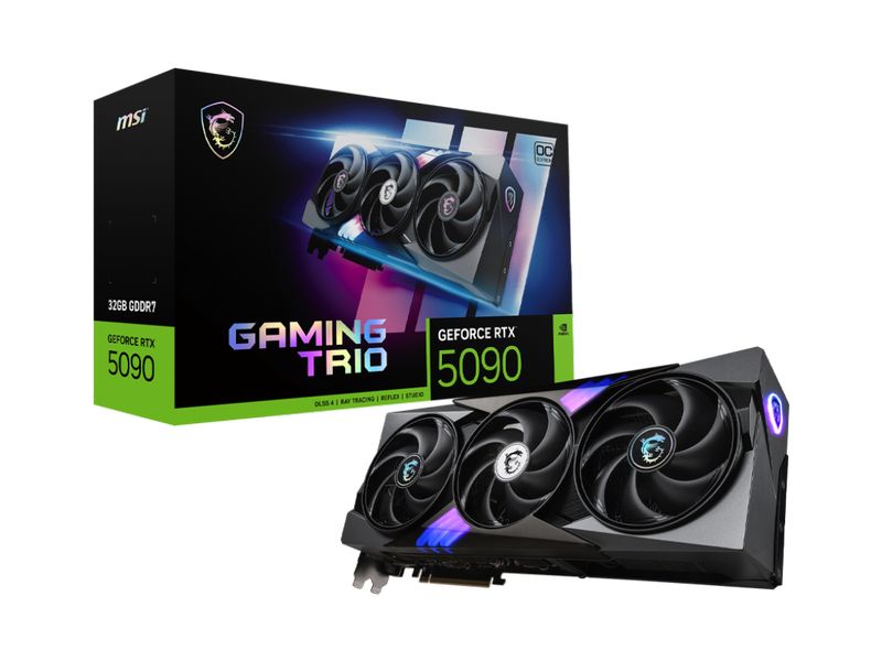 MSI Grafikkarte RTX 5090 Gaming Trio OC 32 GB Gamer-Grafikkarte mit 32 GB GDDR7-Speicher, ermöglicht Auflösungen bis zu 8k