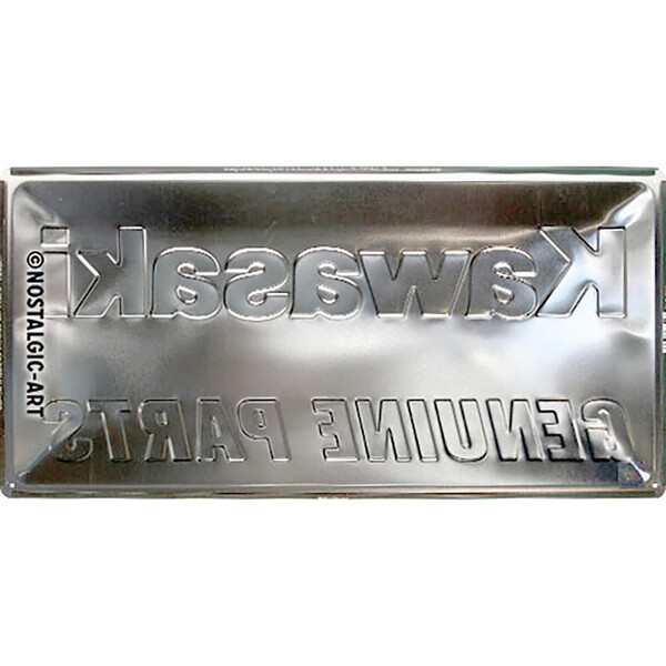 nostalgic art - Plaque Vintage Kawasaki - Genuine Noir / Vert / Blanc
