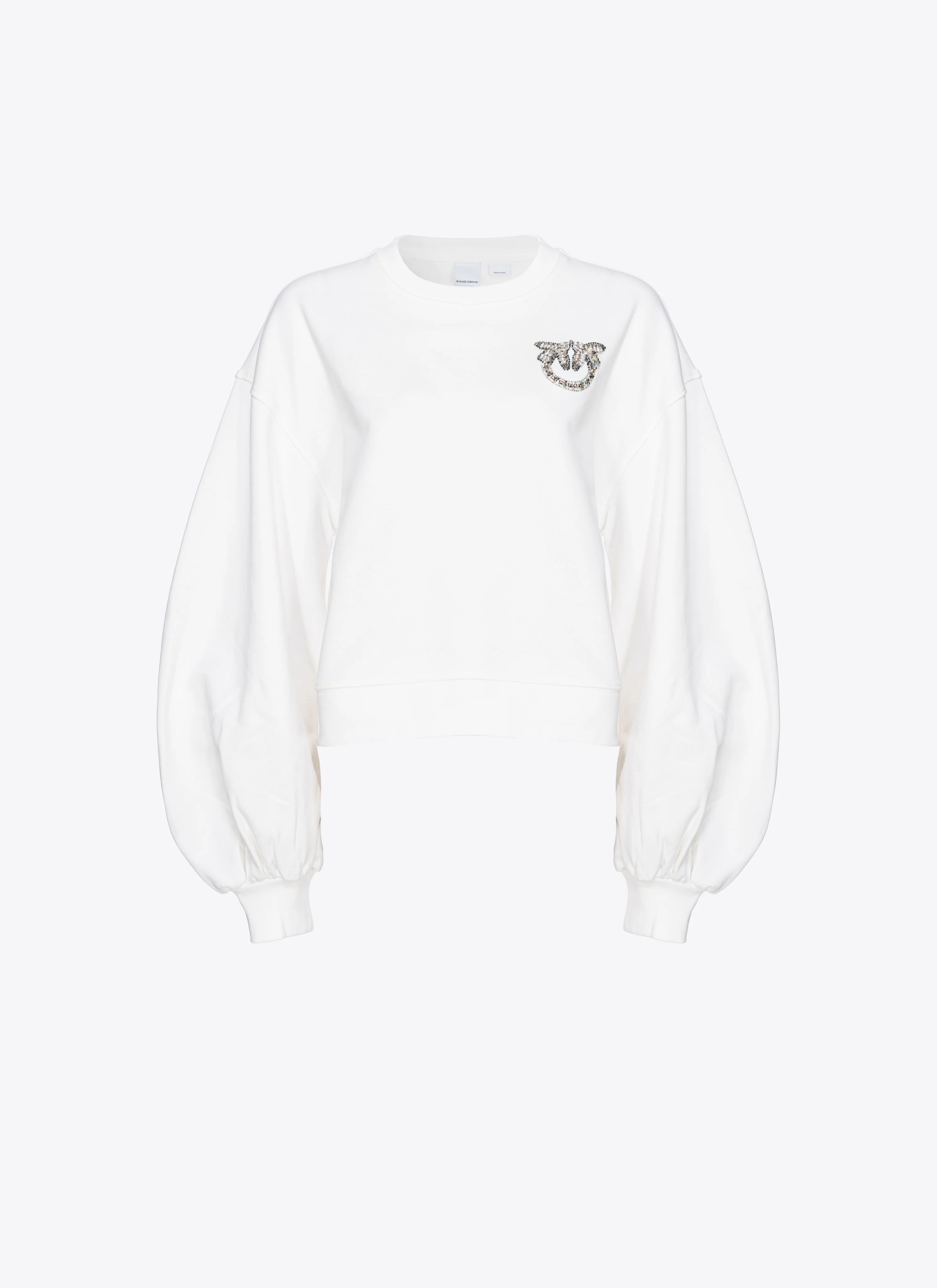 Sweat-shirt boxy avec broderie love birds | Blanc