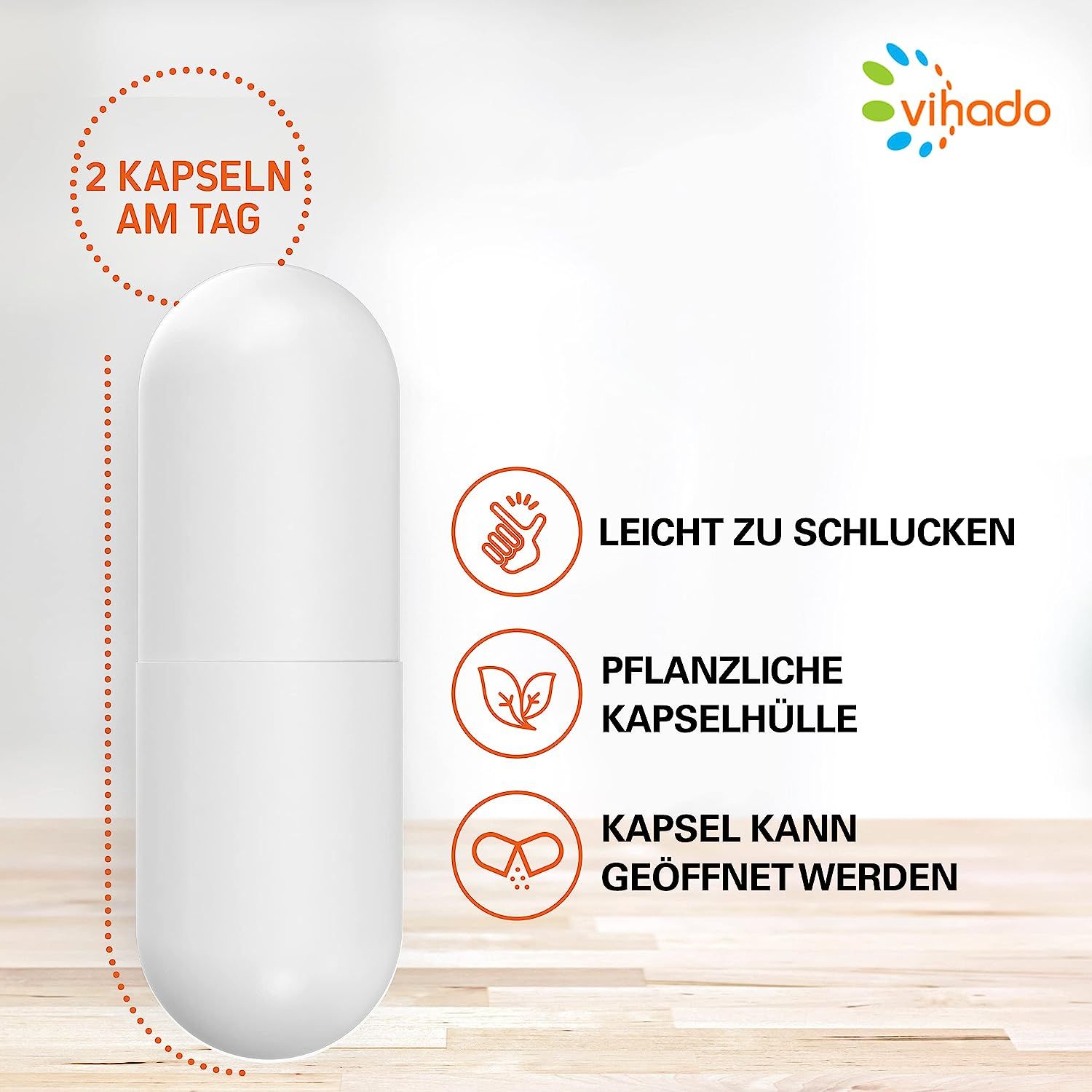Vihado F-BDY Night – Kapseln für einen normalen Stoffwechsel – koffeinfrei für die Nacht