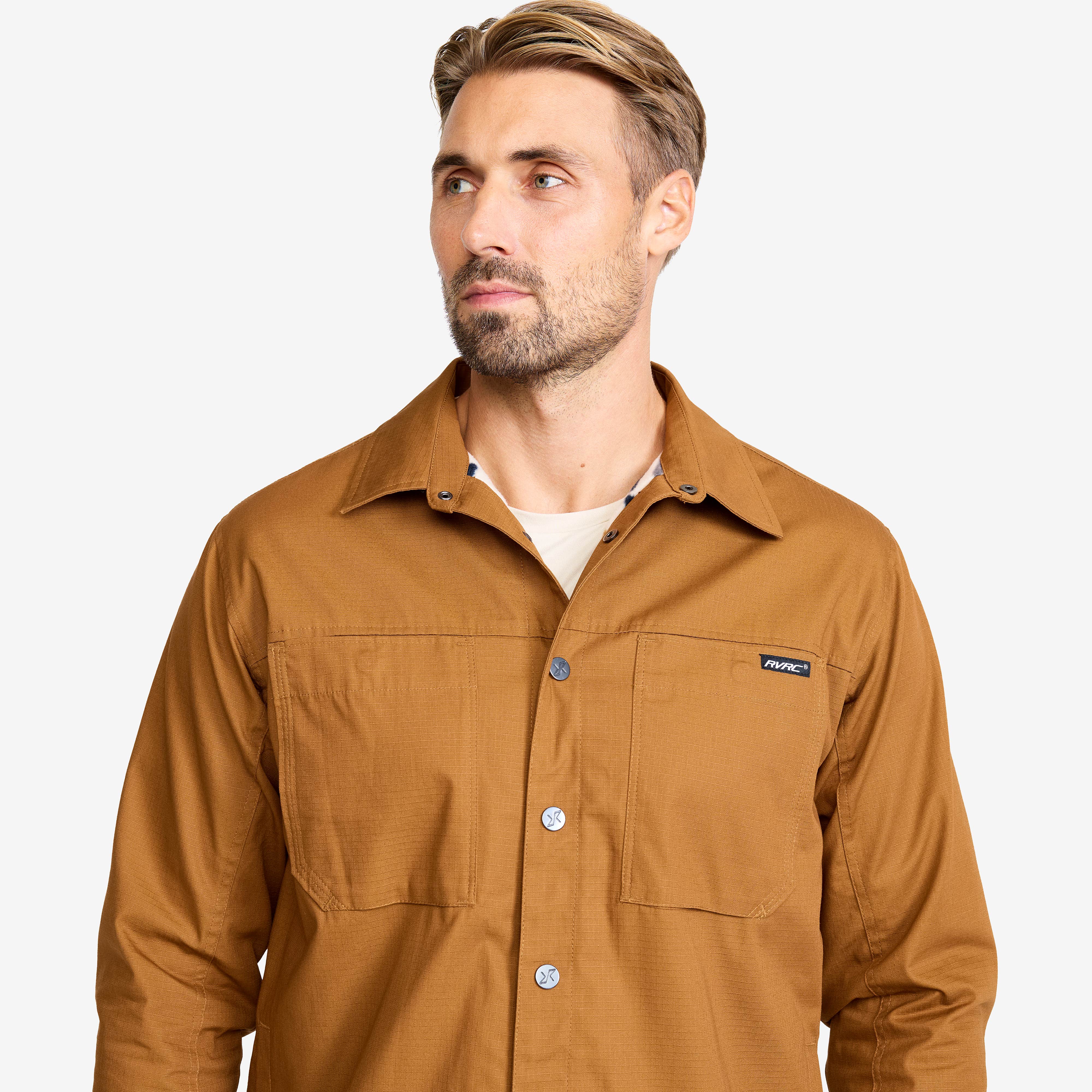 Outback Fleece Lined Overshirt Herre Rubber