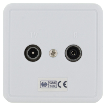 Q-Link coax contactdoos rtv eind/rijgbaar opbouw wit