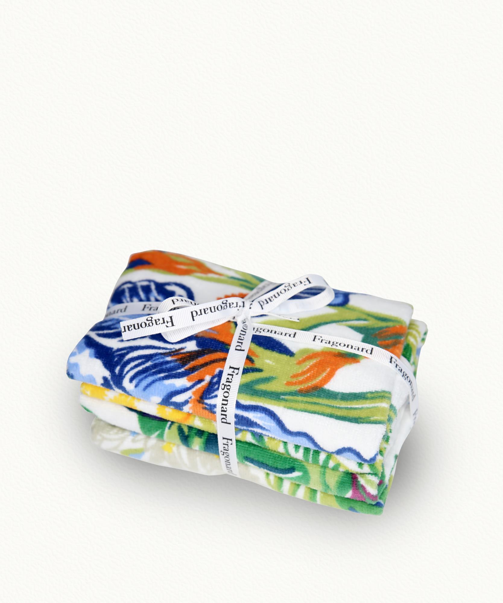 4 Serviettes invités Fleurs du Parfumeur  100% Coton - 30 x 50 cm