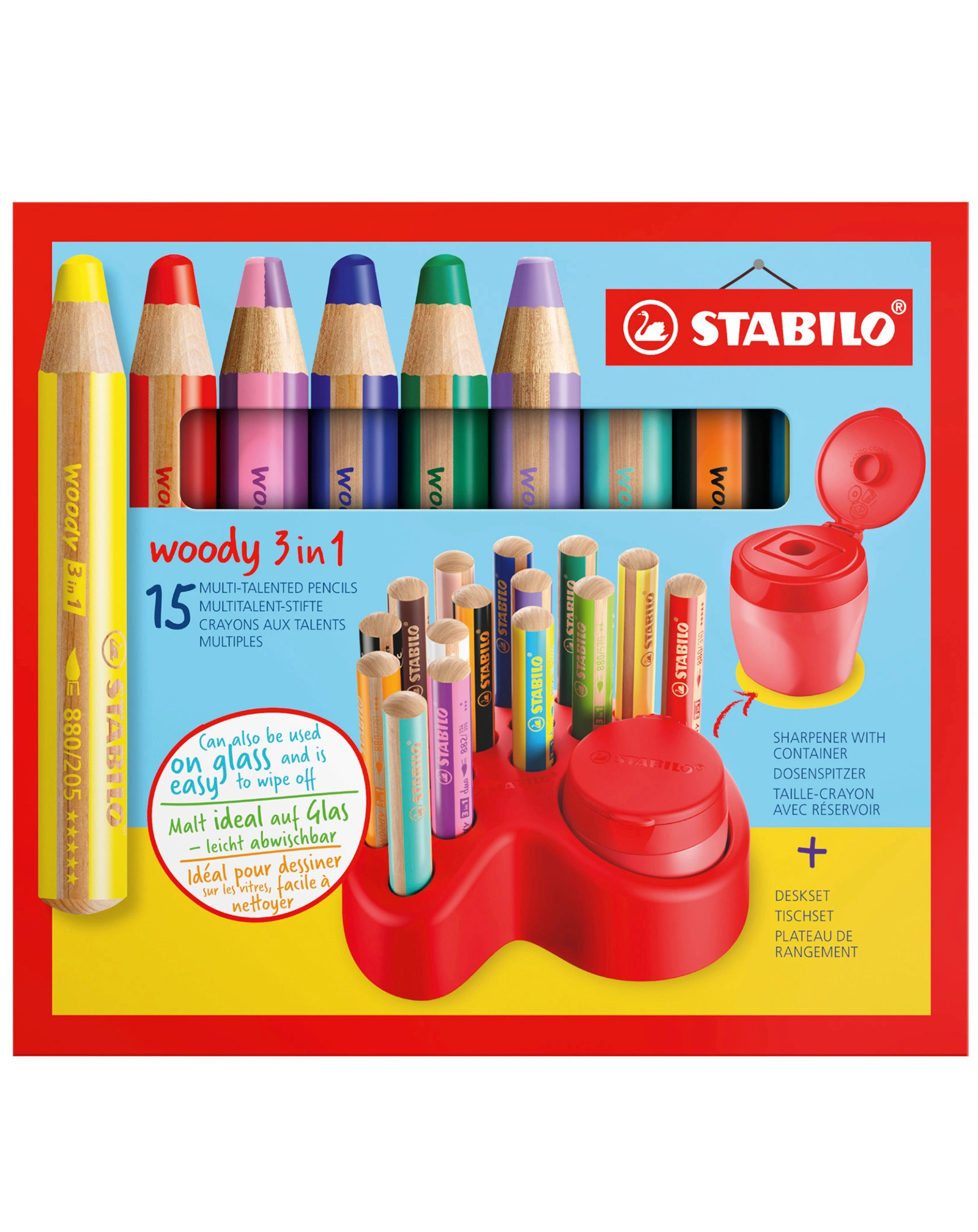 Premium-Tischset STABILO® woody 3in1 15er-Pack