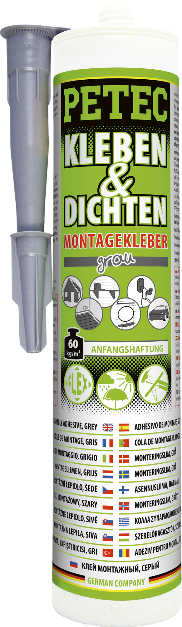 Petec Kleben und Dichten Montagekleber grau 290 ml