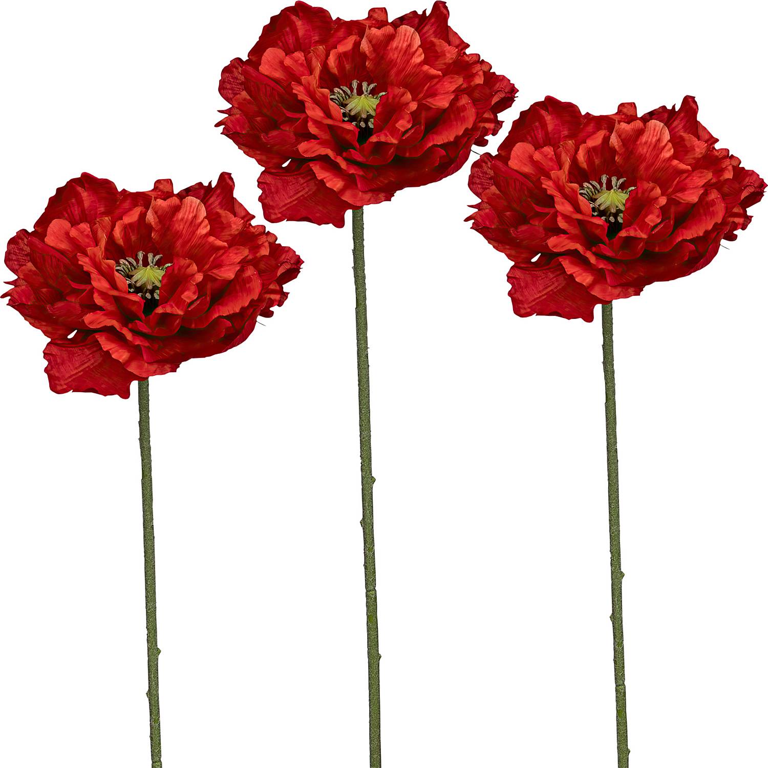 Kunstpflanze Mohn im 3er-Pack