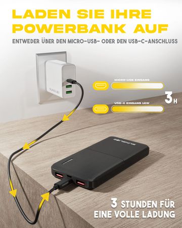 GRAVITY Powerbank  black  10000mAh, 37W Output: 15W