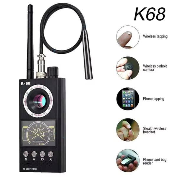 Trådløs signaldetektor RF Bug Finder Anti-Spy Kameradetektor GPS Tracker Locator Oppgradert versjon
