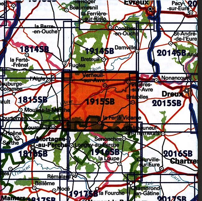 IGN - 1915 SB VERNEUIL SUR AVRE 1 25 000