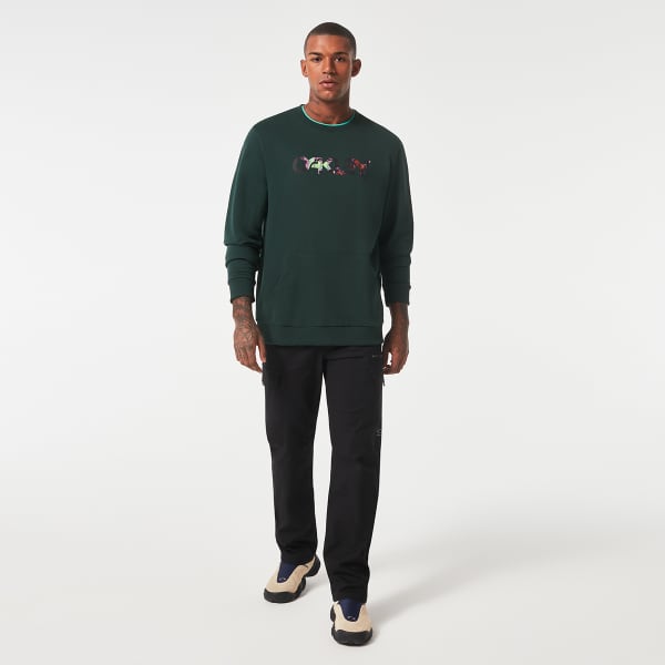 Sweatshirt OAKLEY FLORAL SPLASH B1B CREW HUNTER GREEN