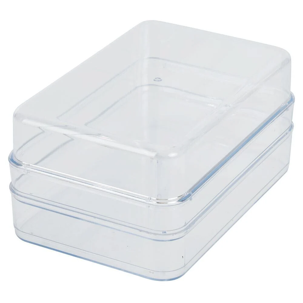 Boîte transparente à 2 niveaux pour frigo 2,5L - L.21,5x14,5xH10,5cm
