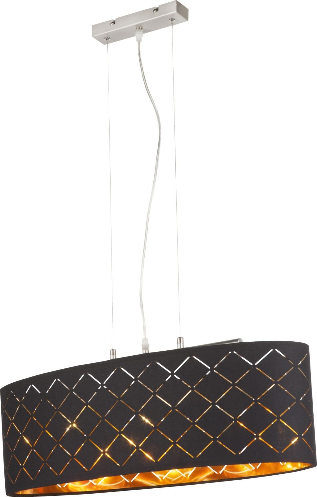 LED-Hängeleuchte - schwarz-goldfarben - 140 cm