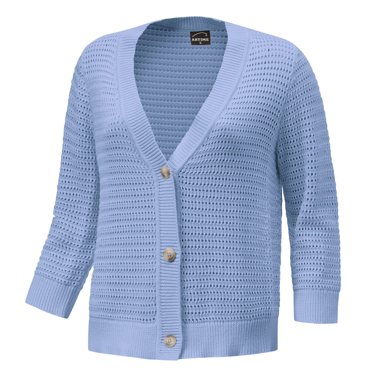 Geknöpfte Strickjacke mit Struktur