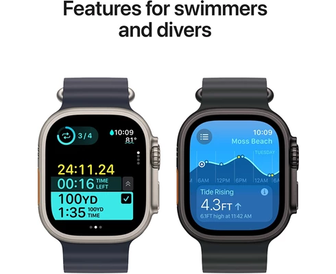 Apple Watch Ultra 2 GPS   Cellular 49mm Black Titanium Case with Dark Green Alpine Loop - Medium