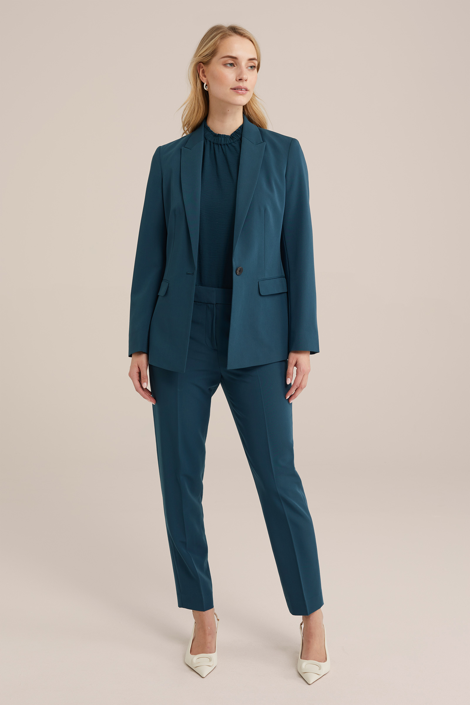 getailleerde blazer WE Fashion Zeegroen
