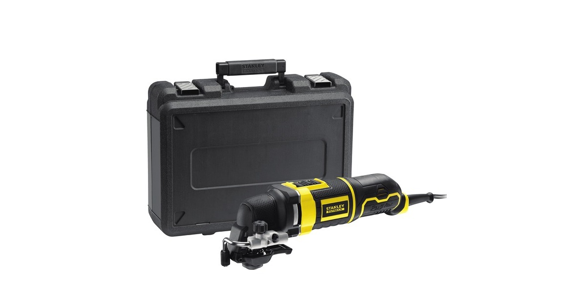 StanleyFATMAX 300W Oscillerende multitool multifunctioneel gereedschap  (Geel/zwart, met koffer en 20 accessoires)