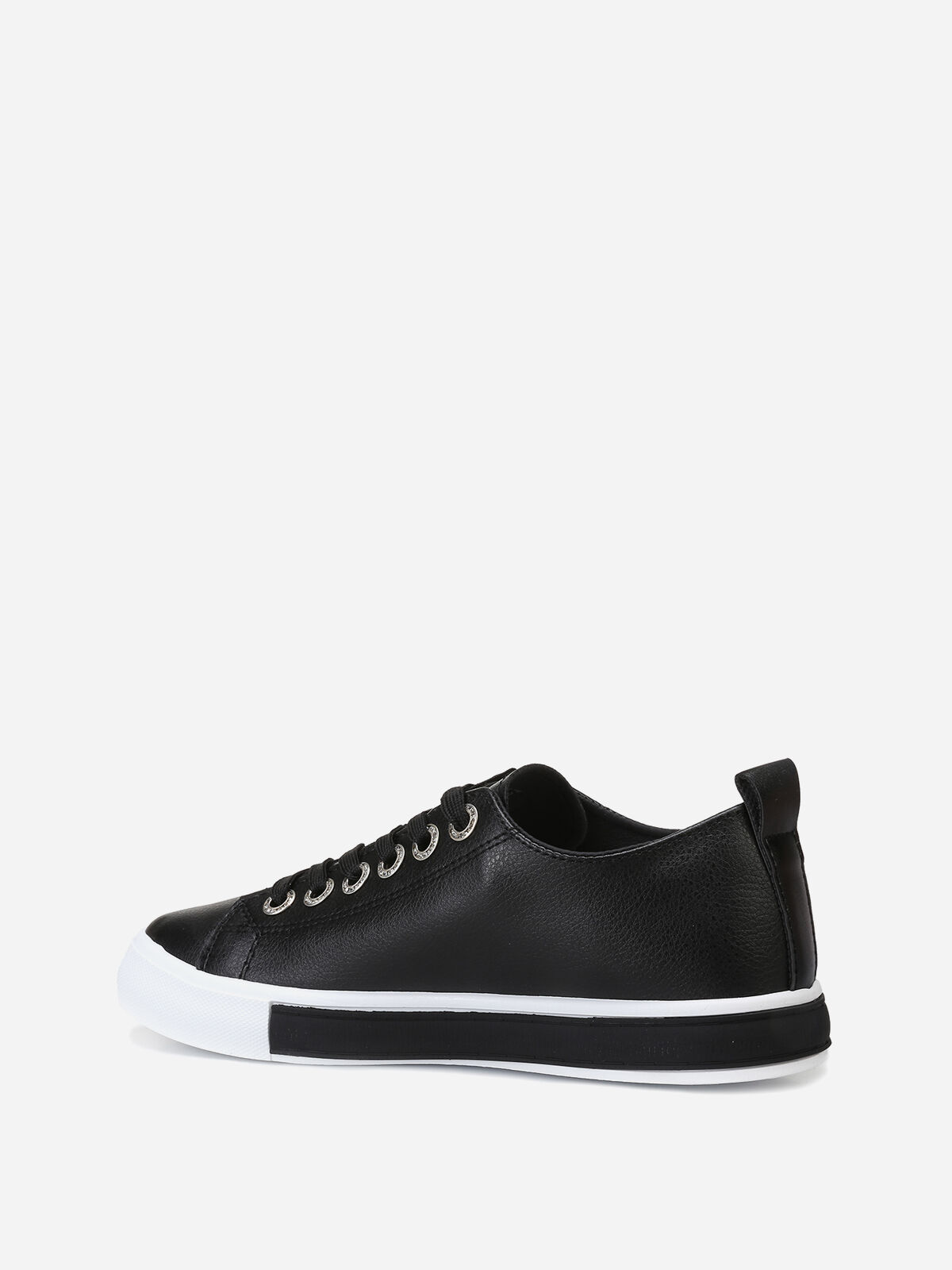 Baskets avec oeillets strassés- Noir