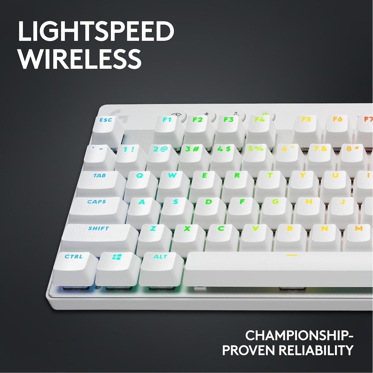 Logitech G PRO X TKL Lightspeed Tactile trådløst gamingtastatur (hvit)