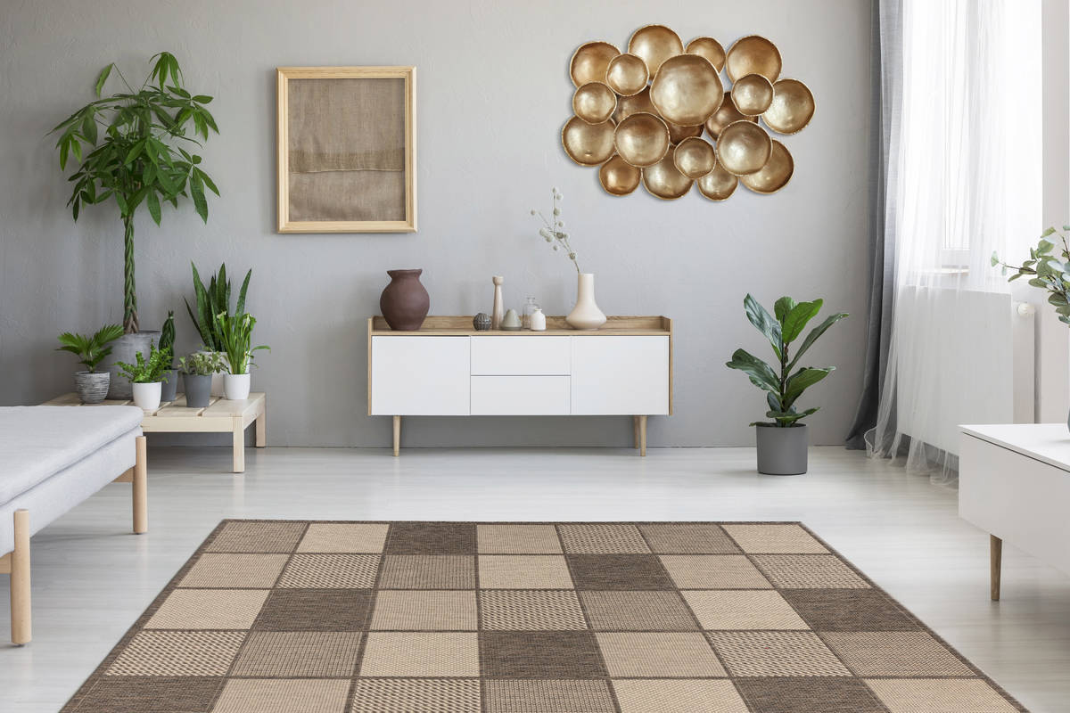 Outdoor-Kurzflorteppich SPLASH 400 - braun-creme - 80x150 cm