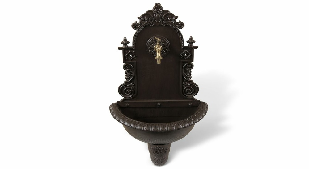 Fontaine de jardin aluminium marron 44x22x75.5cm