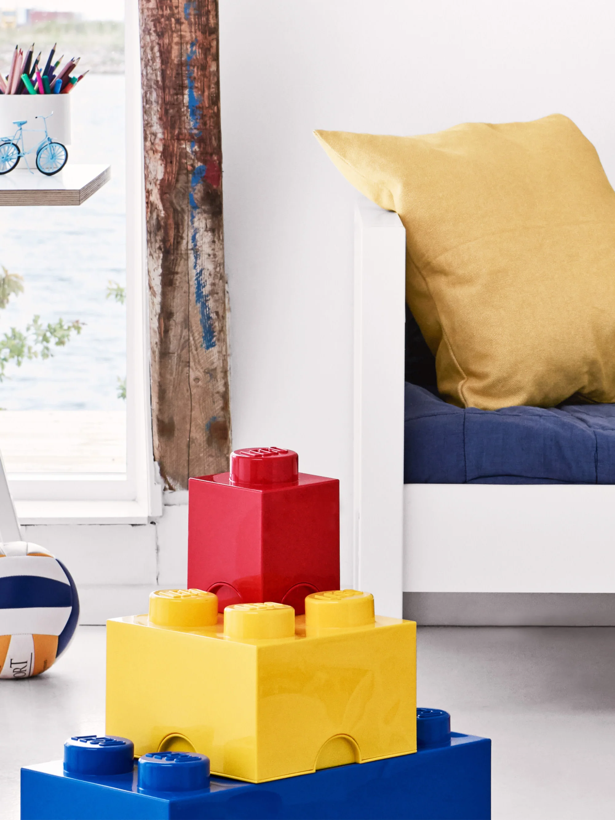 Kinderen LEGO® opbergdoos Brick met 8 knoppen