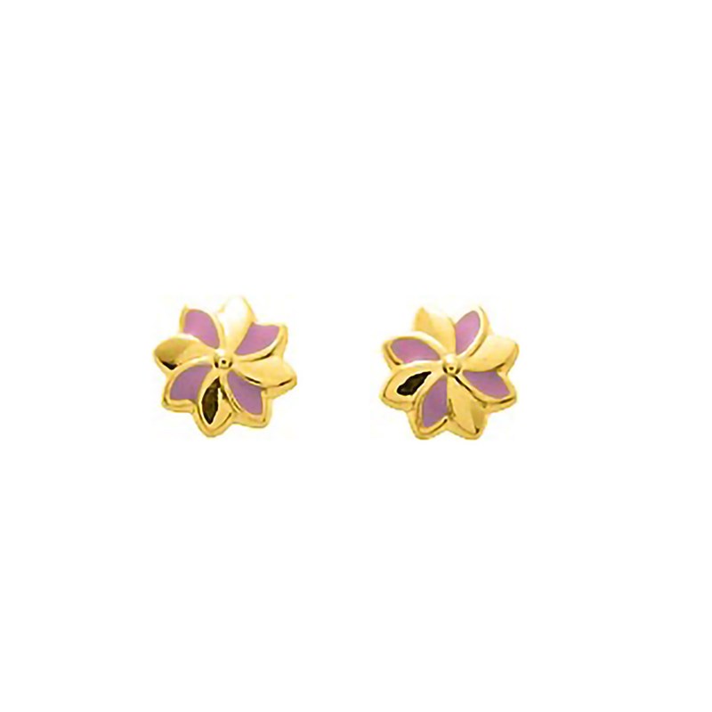 Boucles d'oreilles enfant - Or 18 Carats - Fleurs