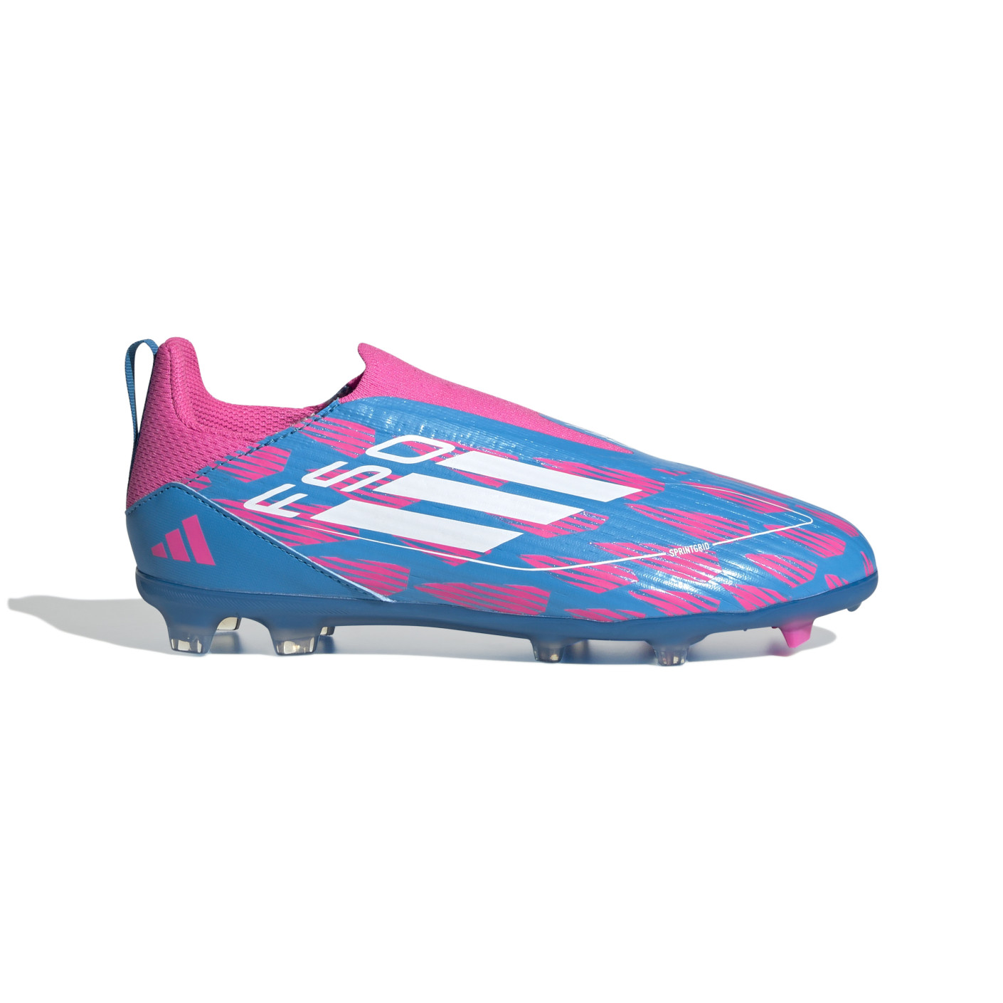 Adidas F50 League Veterloze Gras / Kunstgras Voetbalschoenen (MG) Kids Blauw Roze Wit